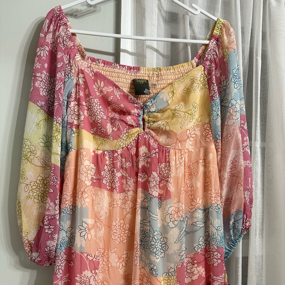 NWT Taylor Patchwork Maxi Dress 2 - Picture 4 of 8